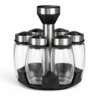 Conjunto de Porta-Temperos em Vidro com Suporte