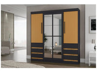 Guarda-roupa Casal com Espelho, 4 Portas e 6 Gavetas